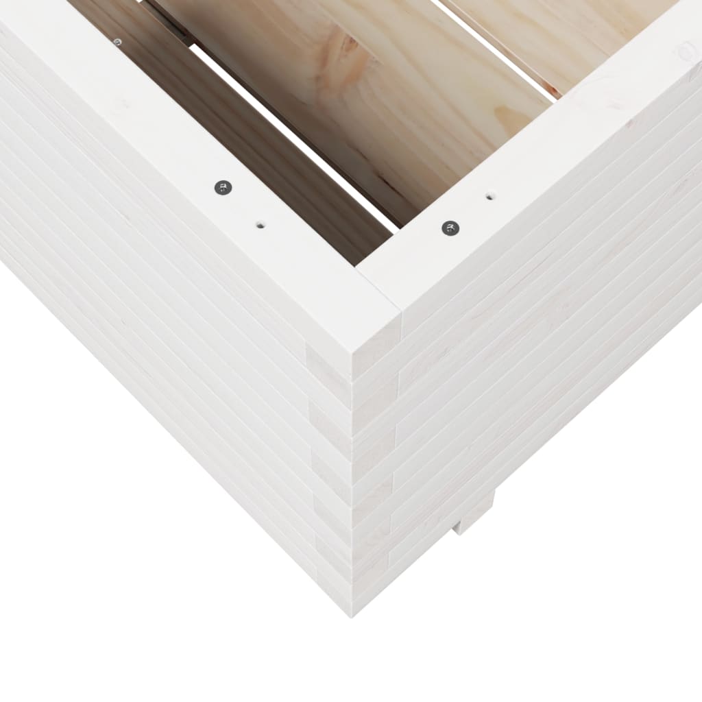 Sodo lovelis, baltas, 80x80x49,5cm, pušies medienos masyvas Sodo lovelis, baltas, 80x80x49,5cm, pušies medienos masyvas - Image 8