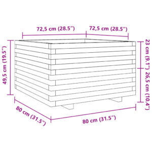 Sodo lovelis, 80x80x49,5cm, impregnuota pušies mediena