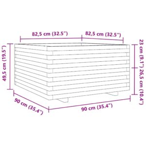 Sodo lovelis, 90x90x49,5cm, pušies medienos masyvas