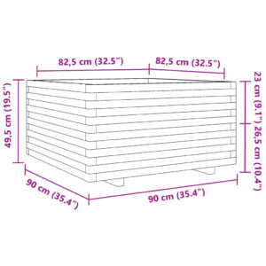 Sodo lovelis, 90x90x49,5cm, impregnuota pušies mediena