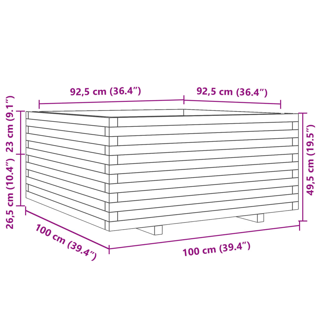 Sodo lovelis, vaško rudas, 100x100x49,5cm, pušies masyvas Sodo lovelis, vaško rudas, 100x100x49,5cm, pušies masyvas