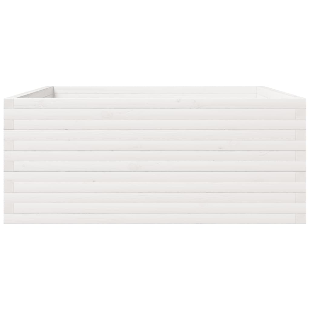 Sodo lovelis, baltas, 110x110x49,5cm, pušies medienos masyvas Sodo lovelis, baltas, 110x110x49,5cm, pušies medienos masyvas - Image 6