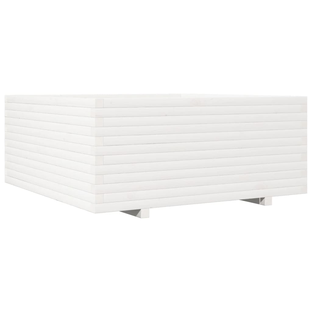 Sodo lovelis, baltas, 110x110x49,5cm, pušies medienos masyvas Sodo lovelis, baltas, 110x110x49,5cm, pušies medienos masyvas - Image 7
