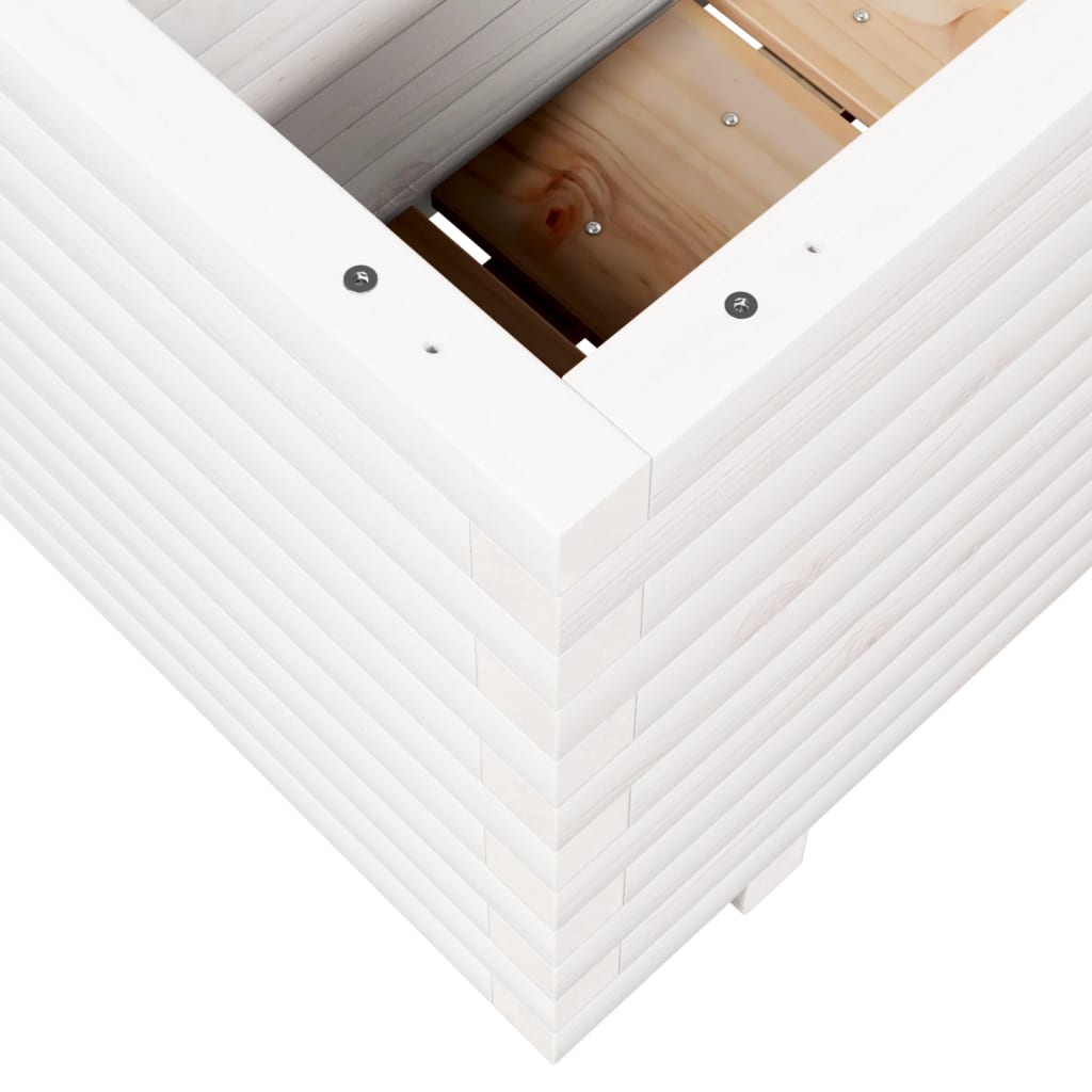 Sodo lovelis, baltas, 70x40x49,5cm, pušies medienos masyvas Sodo lovelis, baltas, 70x40x49,5cm, pušies medienos masyvas - Image 8