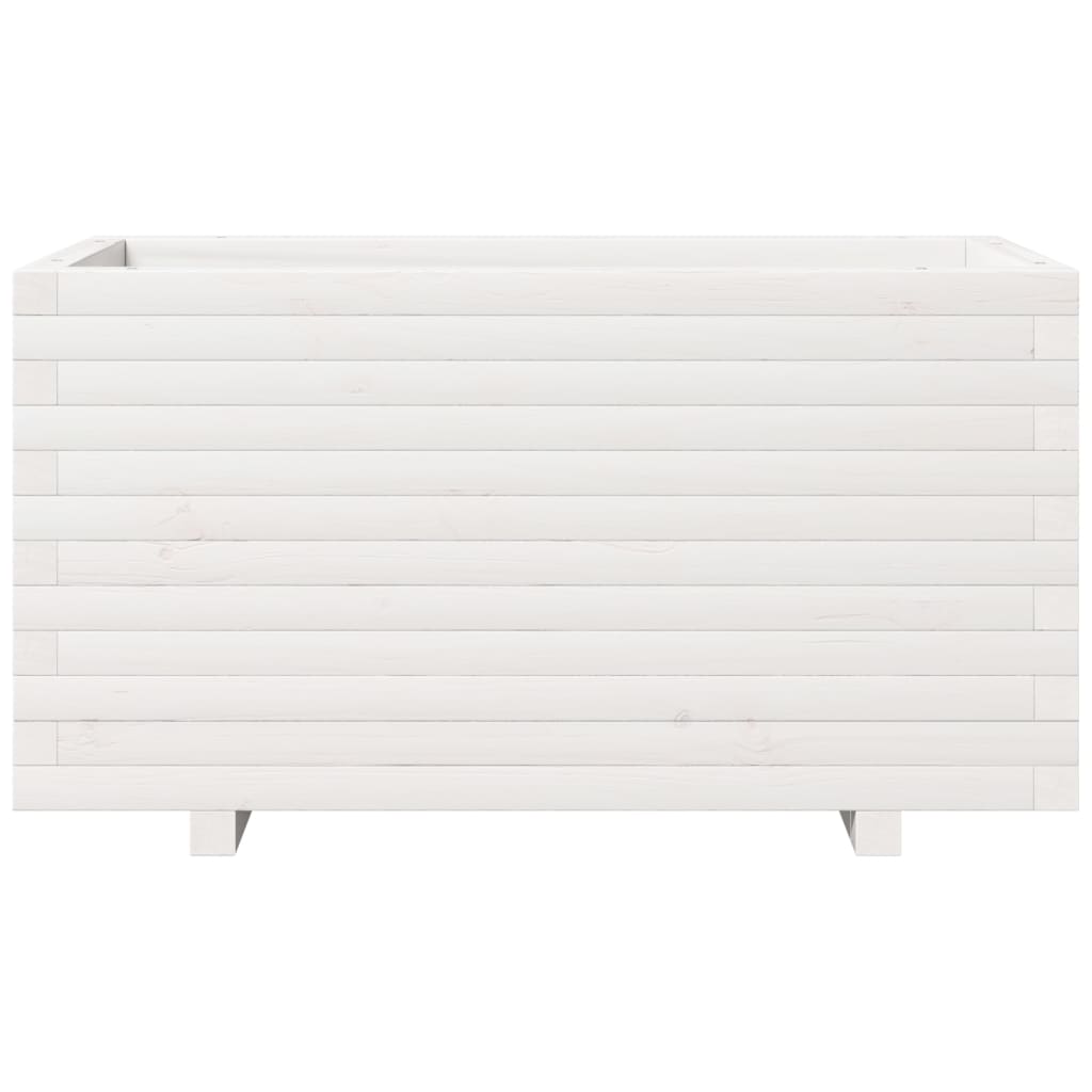 Sodo lovelis, baltas, 90x40x49,5cm, pušies medienos masyvas Sodo lovelis, baltas, 90x40x49,5cm, pušies medienos masyvas - Image 5