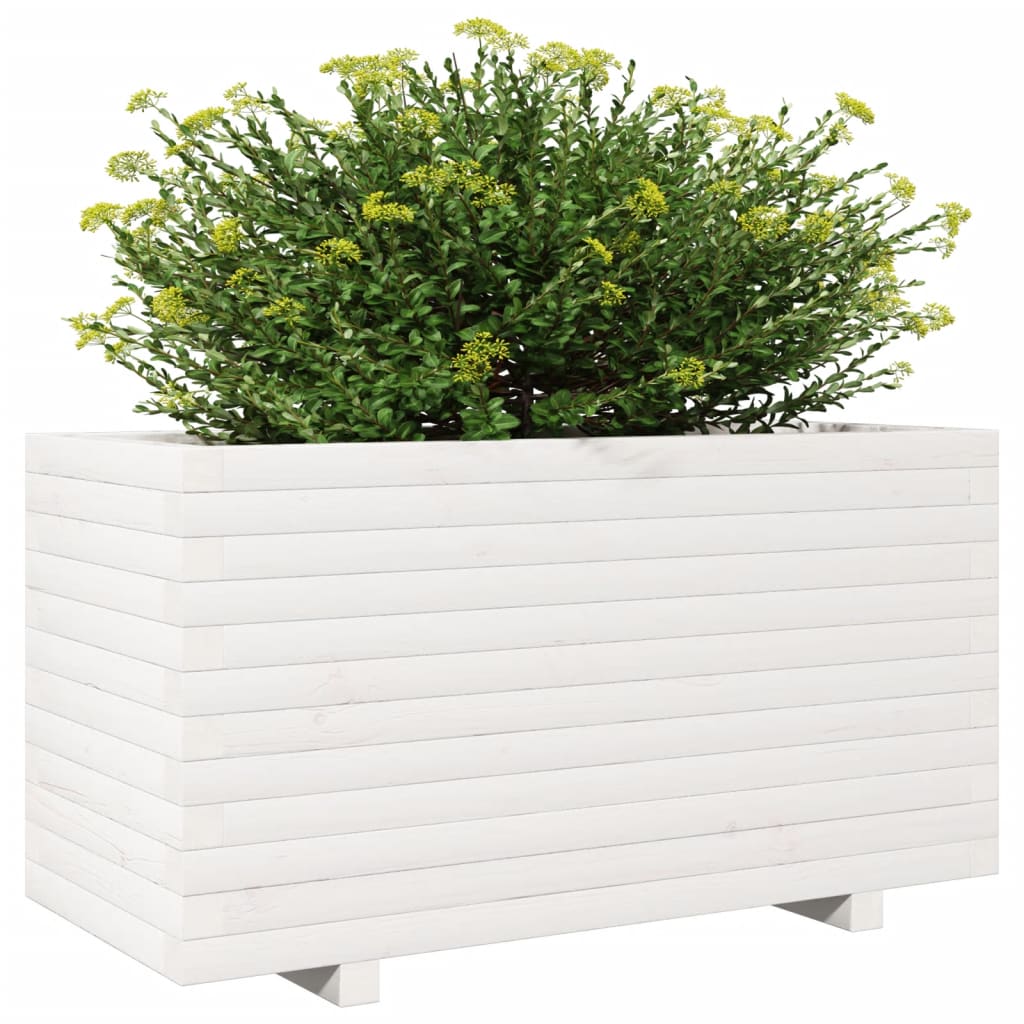 Sodo lovelis, baltas, 90x40x49,5cm, pušies medienos masyvas Sodo lovelis, baltas, 90x40x49,5cm, pušies medienos masyvas - Image 7