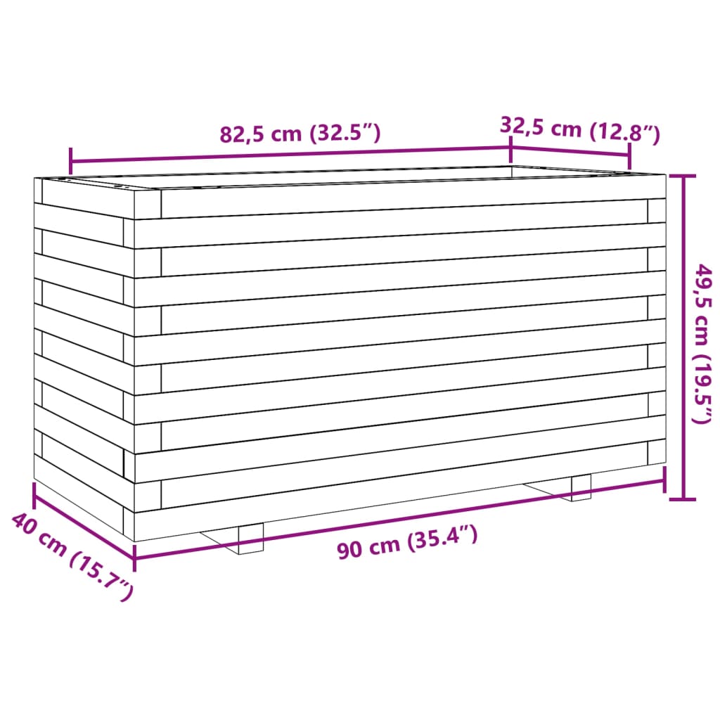 Sodo lovelis, baltas, 90x40x49,5cm, pušies medienos masyvas Sodo lovelis, baltas, 90x40x49,5cm, pušies medienos masyvas