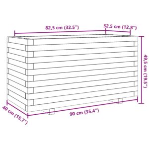 Sodo lovelis, 90x40x49,5cm, douglas eglės medienos masyvas