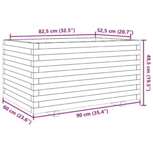 Sodo lovelis, 90x60x49,5cm, pušies medienos masyvas