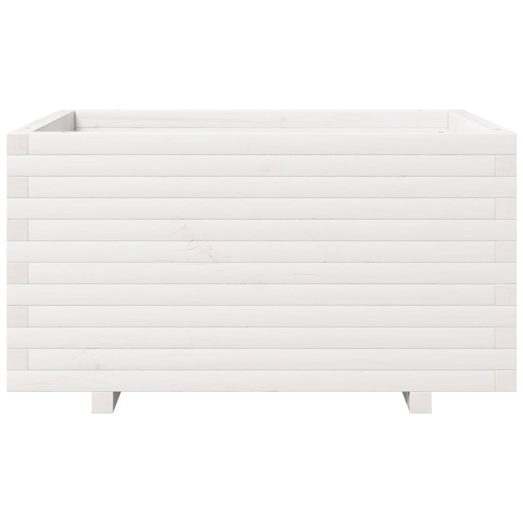 Sodo lovelis, baltas, 90x60x49,5cm, pušies medienos masyvas Sodo lovelis, baltas, 90x60x49,5cm, pušies medienos masyvas - Image 5
