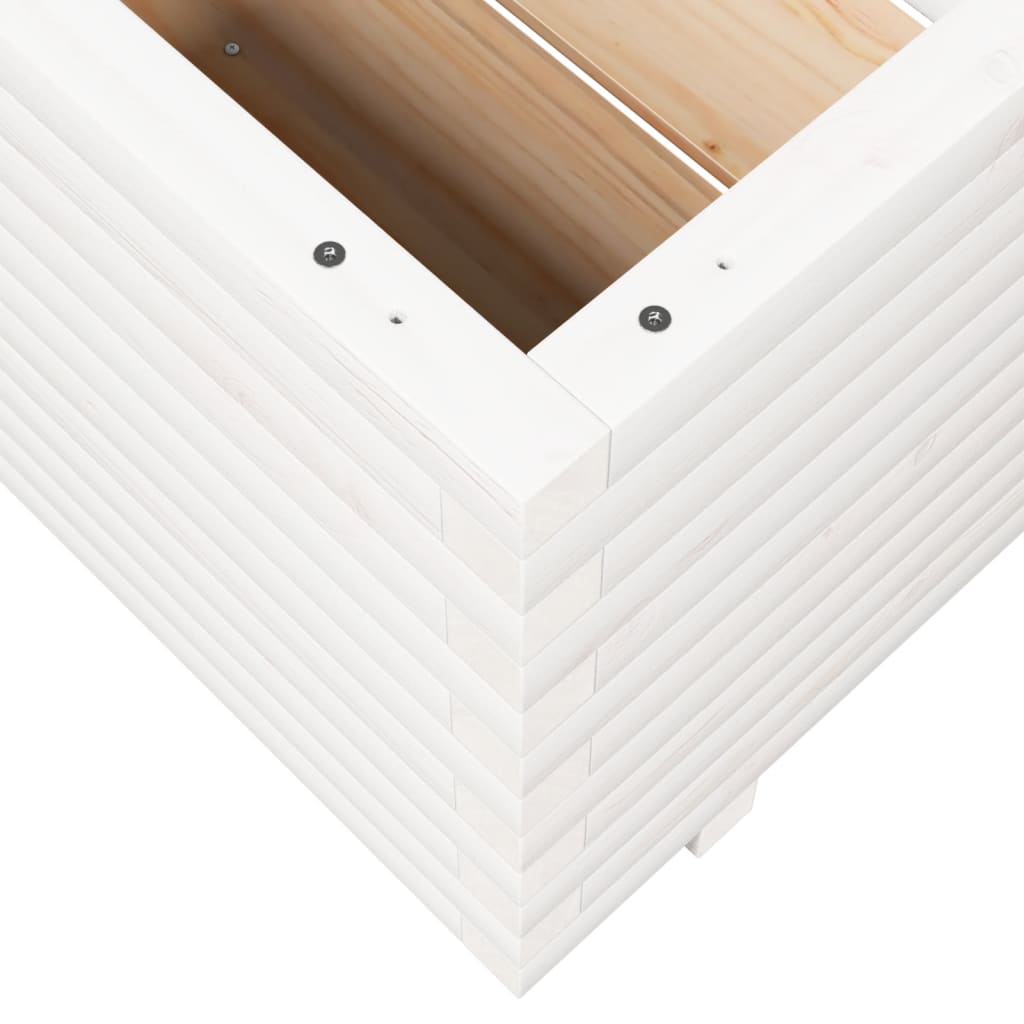 Sodo lovelis, baltas, 90x60x49,5cm, pušies medienos masyvas Sodo lovelis, baltas, 90x60x49,5cm, pušies medienos masyvas - Image 8
