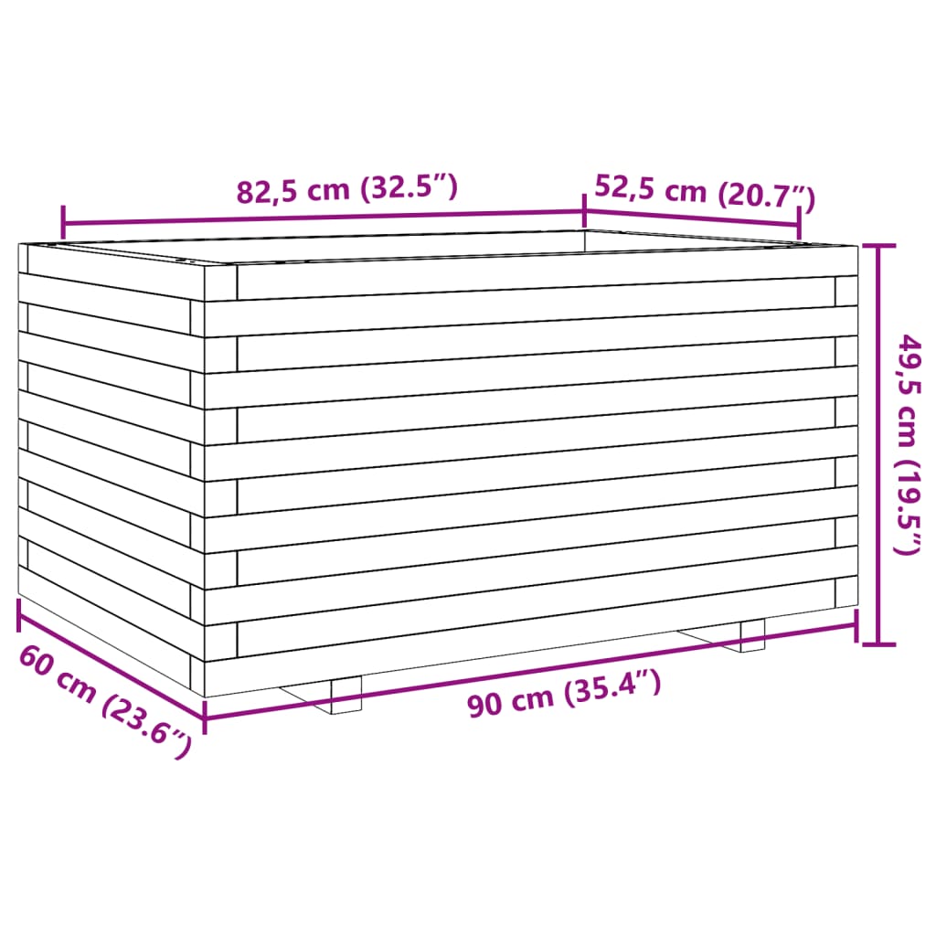 Sodo lovelis, 90x60x49,5cm, impregnuota pušies mediena Sodo lovelis, 90x60x49,5cm, impregnuota pušies mediena