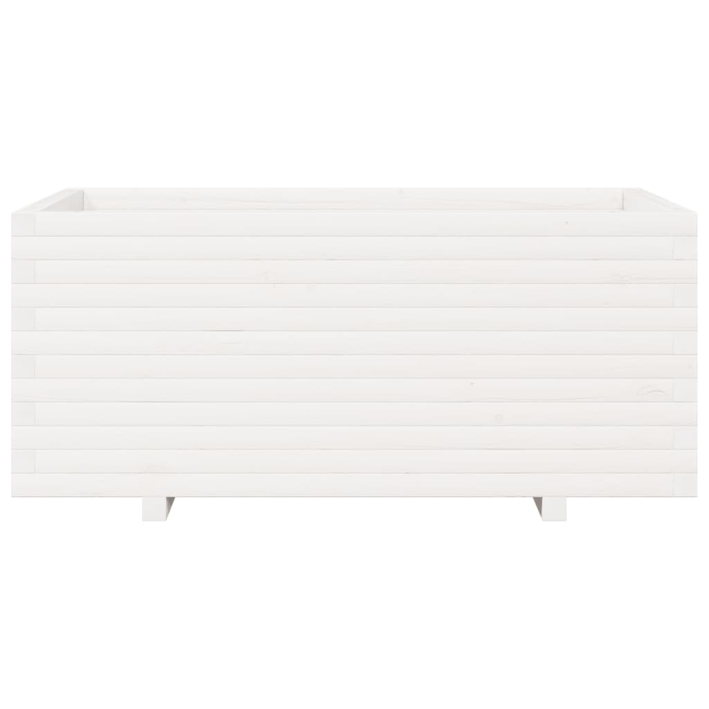 Sodo lovelis, baltas, 110x60x49,5cm, pušies medienos masyvas Sodo lovelis, baltas, 110x60x49,5cm, pušies medienos masyvas - Image 5