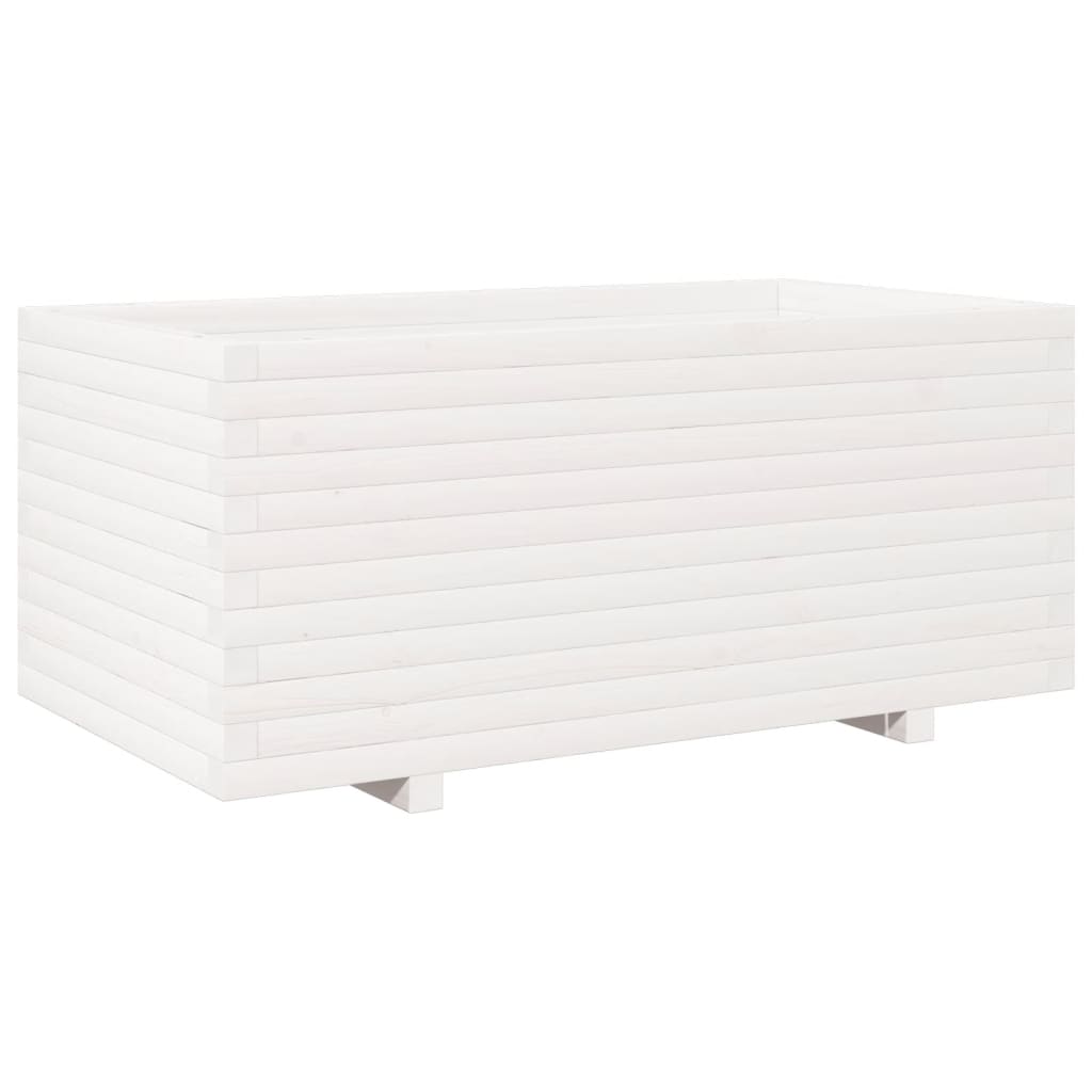 Sodo lovelis, baltas, 110x60x49,5cm, pušies medienos masyvas Sodo lovelis, baltas, 110x60x49,5cm, pušies medienos masyvas - Image 7