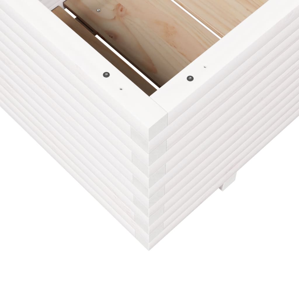 Sodo lovelis, baltas, 110x60x49,5cm, pušies medienos masyvas Sodo lovelis, baltas, 110x60x49,5cm, pušies medienos masyvas - Image 8