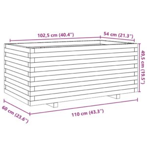 Sodo lovelis, baltas, 110x60x49,5cm, pušies medienos masyvas