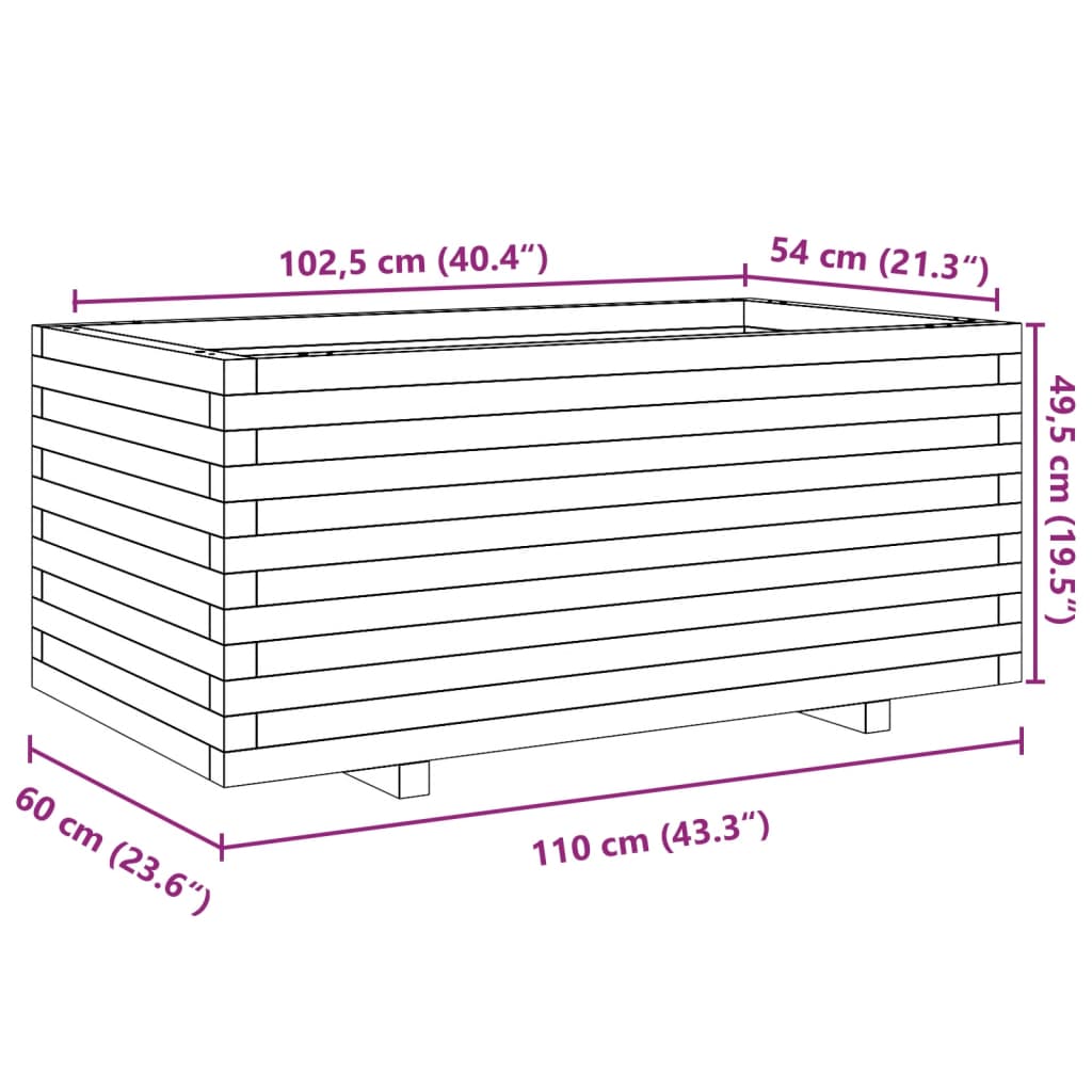 Sodo lovelis, baltas, 110x60x49,5cm, pušies medienos masyvas Sodo lovelis, baltas, 110x60x49,5cm, pušies medienos masyvas