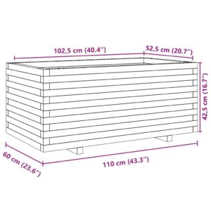 Sodo lovelis, 110x60x49,5cm, impregnuota pušies mediena