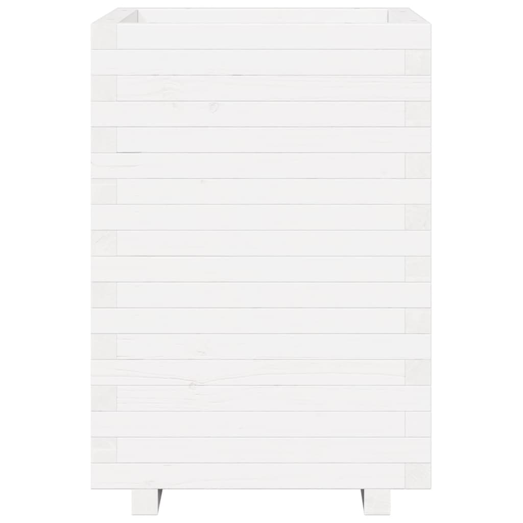 Sodo lovelis, baltas, 50x50x72,5cm, pušies medienos masyvas Sodo lovelis, baltas, 50x50x72,5cm, pušies medienos masyvas - Image 5