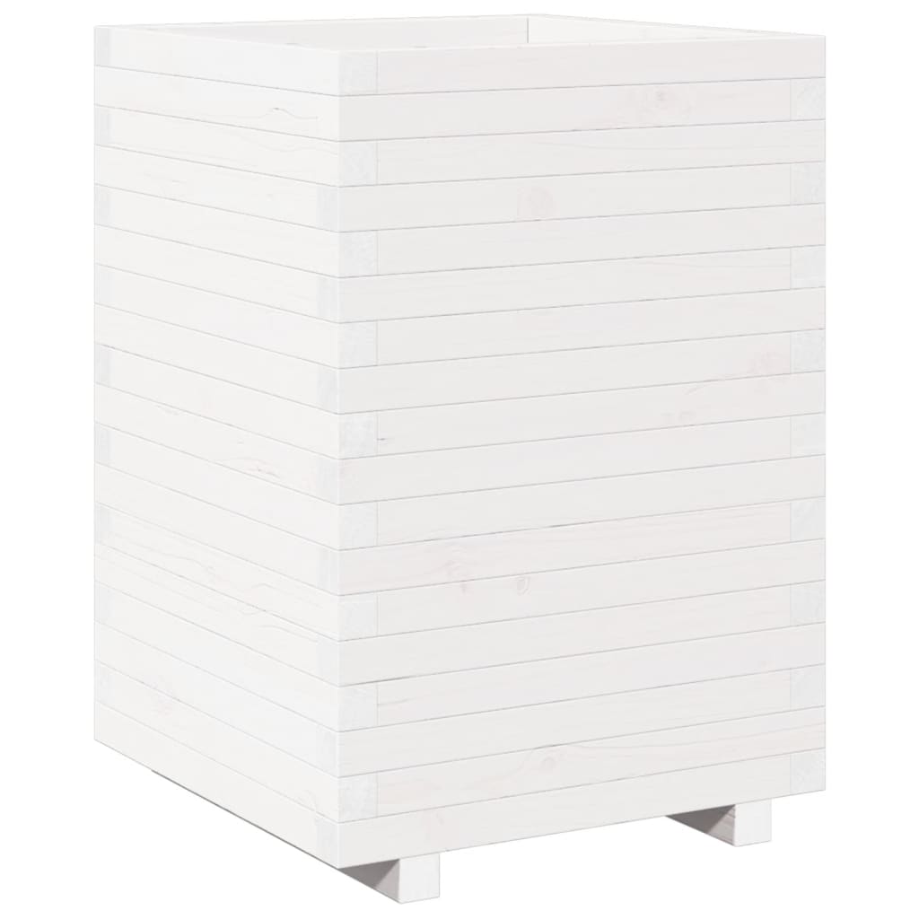 Sodo lovelis, baltas, 50x50x72,5cm, pušies medienos masyvas Sodo lovelis, baltas, 50x50x72,5cm, pušies medienos masyvas - Image 7