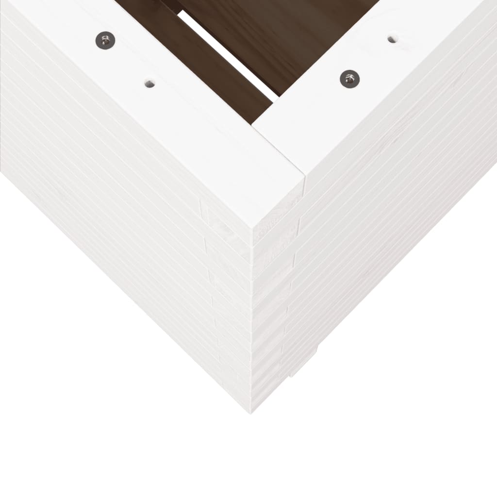 Sodo lovelis, baltas, 50x50x72,5cm, pušies medienos masyvas Sodo lovelis, baltas, 50x50x72,5cm, pušies medienos masyvas - Image 8