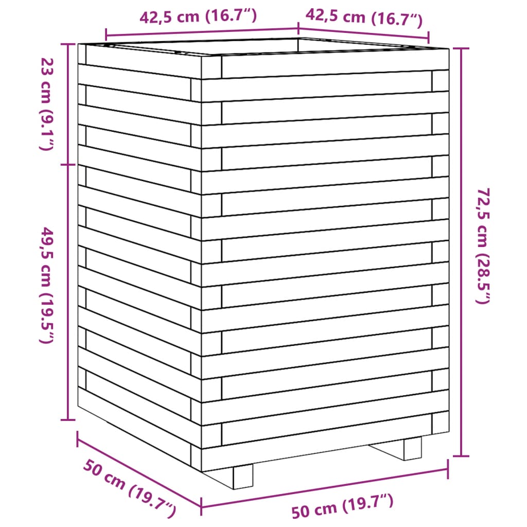 Sodo lovelis, 50x50x72,5cm, douglas eglės medienos masyvas Sodo lovelis, 50x50x72,5cm, douglas eglės medienos masyvas
