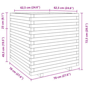 Sodo lovelis, 70x70x72,5cm, pušies medienos masyvas