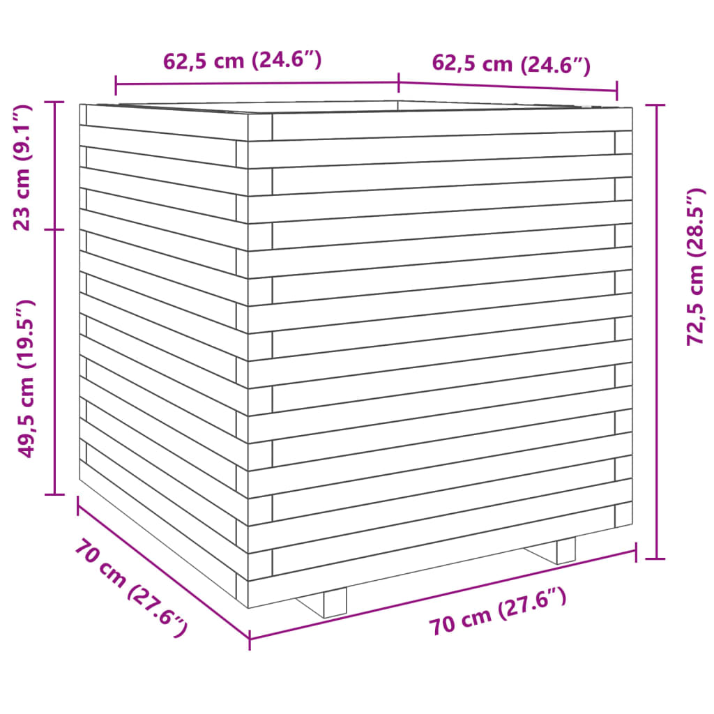 Sodo lovelis, 70x70x72,5cm, douglas eglės medienos masyvas Sodo lovelis, 70x70x72,5cm, douglas eglės medienos masyvas