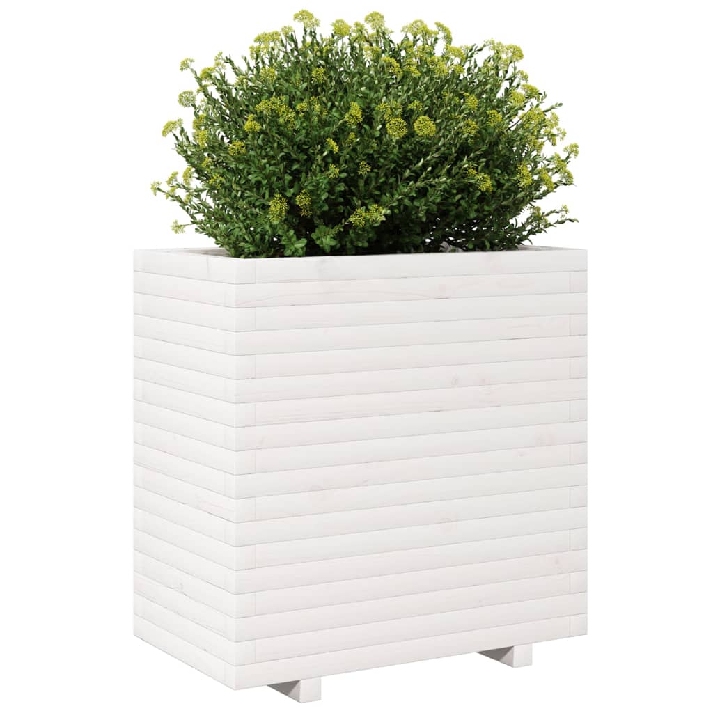 Sodo lovelis, baltas, 70x40x72,5cm, pušies medienos masyvas Sodo lovelis, baltas, 70x40x72,5cm, pušies medienos masyvas - Image 4