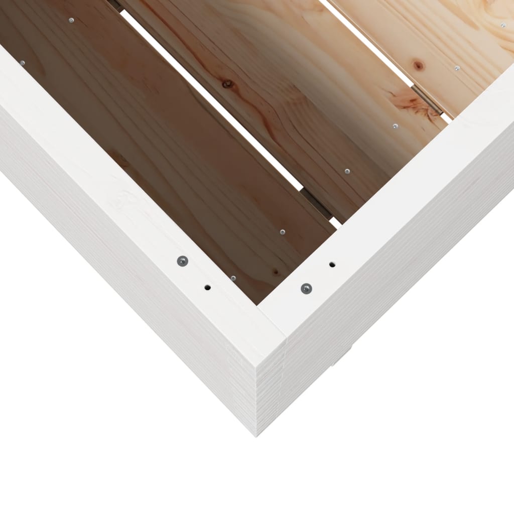 Sodo lovelis, baltas, 70x40x72,5cm, pušies medienos masyvas Sodo lovelis, baltas, 70x40x72,5cm, pušies medienos masyvas - Image 8