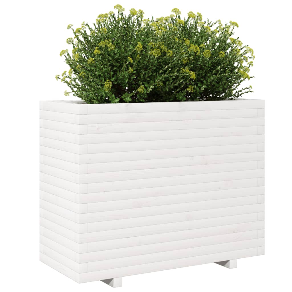 Sodo lovelis, baltas, 90x40x72,5cm, pušies medienos masyvas Sodo lovelis, baltas, 90x40x72,5cm, pušies medienos masyvas - Image 4