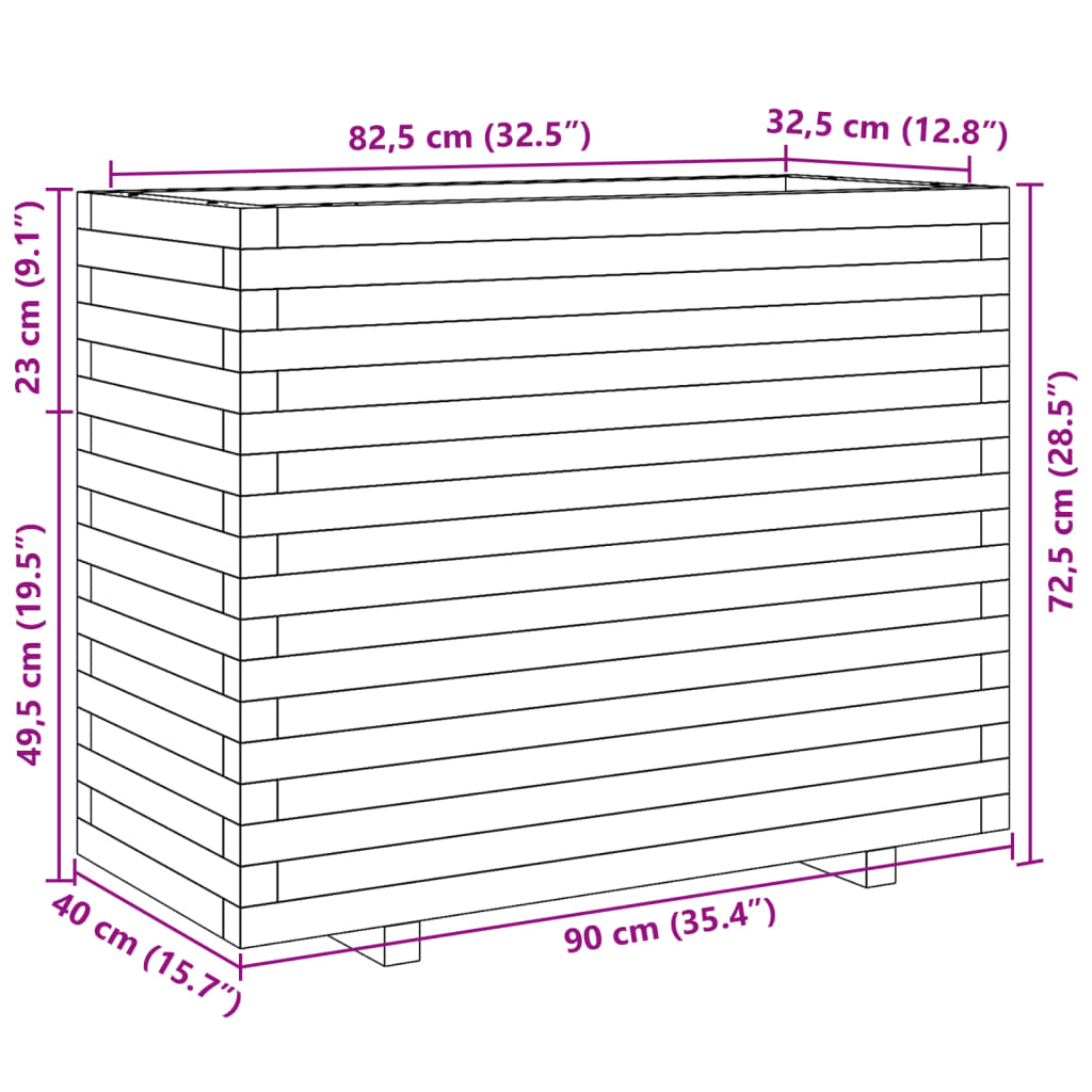 Sodo lovelis, 90x40x72,5cm, impregnuota pušies mediena Sodo lovelis, 90x40x72,5cm, impregnuota pušies mediena