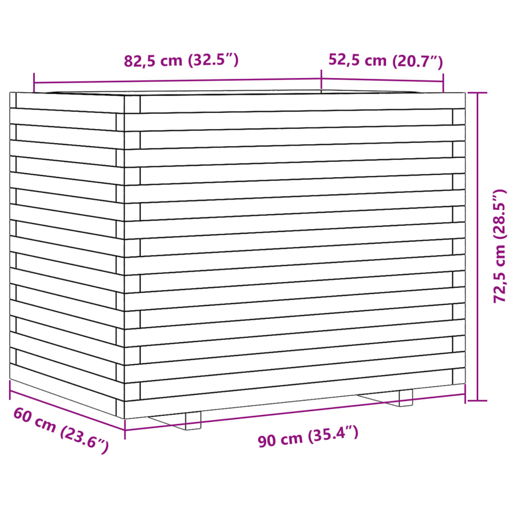 Sodo lovelis, 90x60x72,5cm, impregnuota pušies mediena Sodo lovelis, 90x60x72,5cm, impregnuota pušies mediena