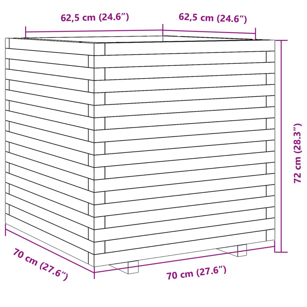 Sodo lovelis, 70x70x72cm, impregnuota pušies mediena Sodo lovelis, 70x70x72cm, impregnuota pušies mediena