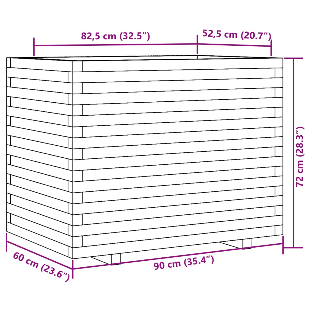Sodo lovelis, baltas, 90x60x72cm, pušies medienos masyvas Sodo lovelis, baltas, 90x60x72cm, pušies medienos masyvas