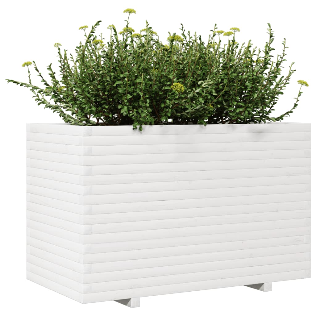 Sodo lovelis, baltas, 110x60x72cm, pušies medienos masyvas Sodo lovelis, baltas, 110x60x72cm, pušies medienos masyvas - Image 4