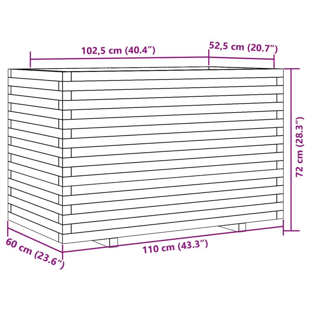 Sodo lovelis, baltas, 110x60x72cm, pušies medienos masyvas Sodo lovelis, baltas, 110x60x72cm, pušies medienos masyvas