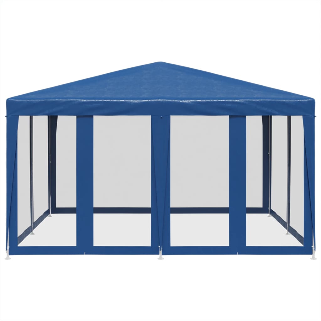 Proginė palapinė su 8 tinklinėmis sienomis, mėlyna, 4x4m, HDPE Proginė palapinė su 8 tinklinėmis sienomis, mėlyna, 4x4m, HDPE - Image 3