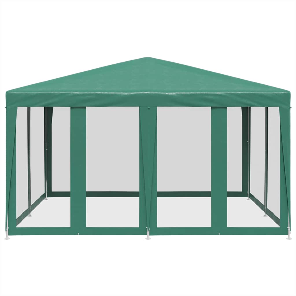 Proginė palapinė su 8 tinklinėmis sienomis, žalia, 4x4m, HDPE Proginė palapinė su 8 tinklinėmis sienomis, žalia, 4x4m, HDPE - Image 3