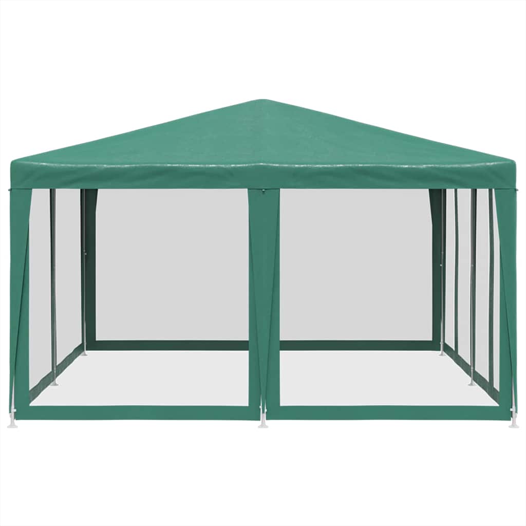 Proginė palapinė su 8 tinklinėmis sienomis, žalia, 4x4m, HDPE Proginė palapinė su 8 tinklinėmis sienomis, žalia, 4x4m, HDPE - Image 4