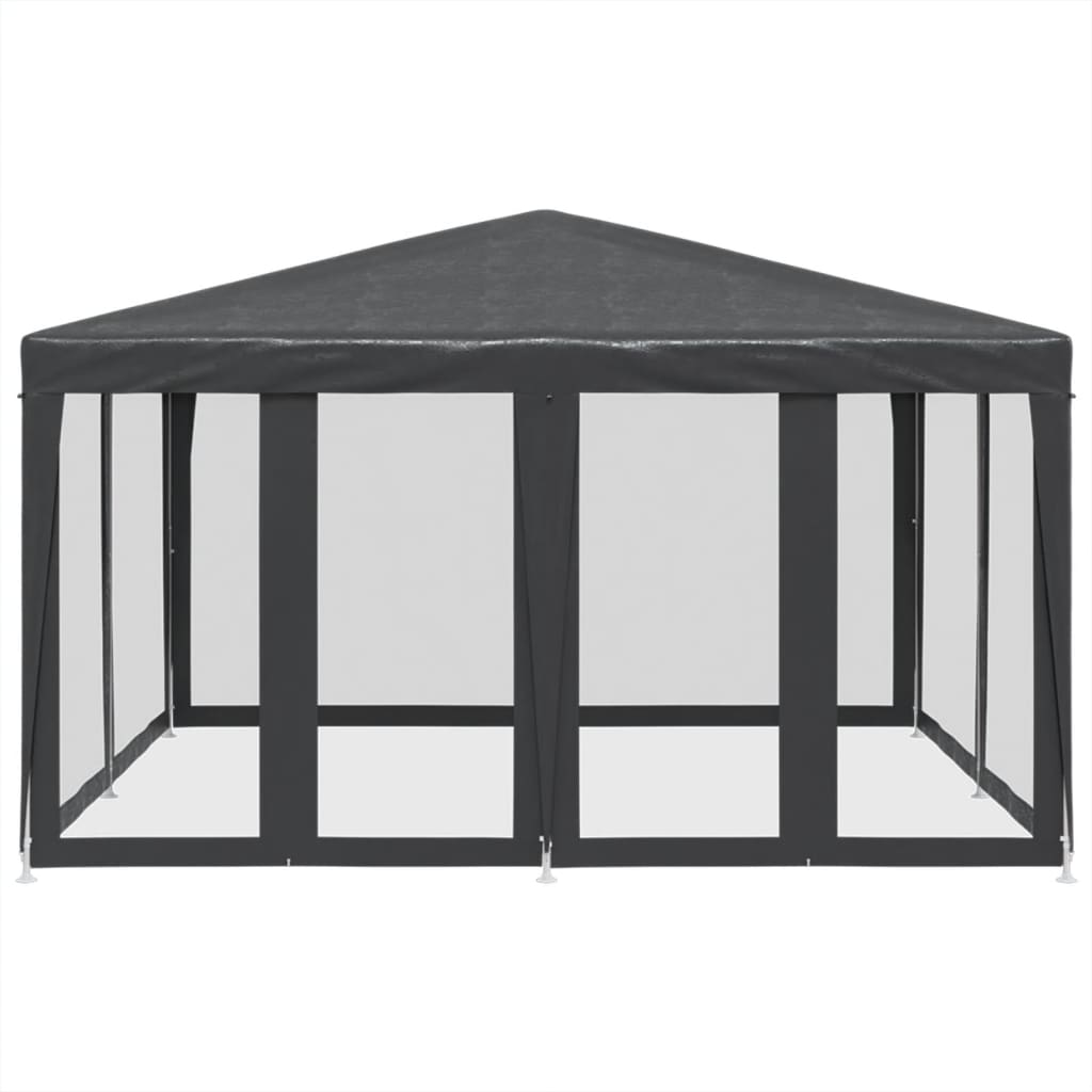 Proginė palapinė su 8 sienomis, antracito, 4x4m, HDPE Proginė palapinė su 8 sienomis, antracito, 4x4m, HDPE - Image 3