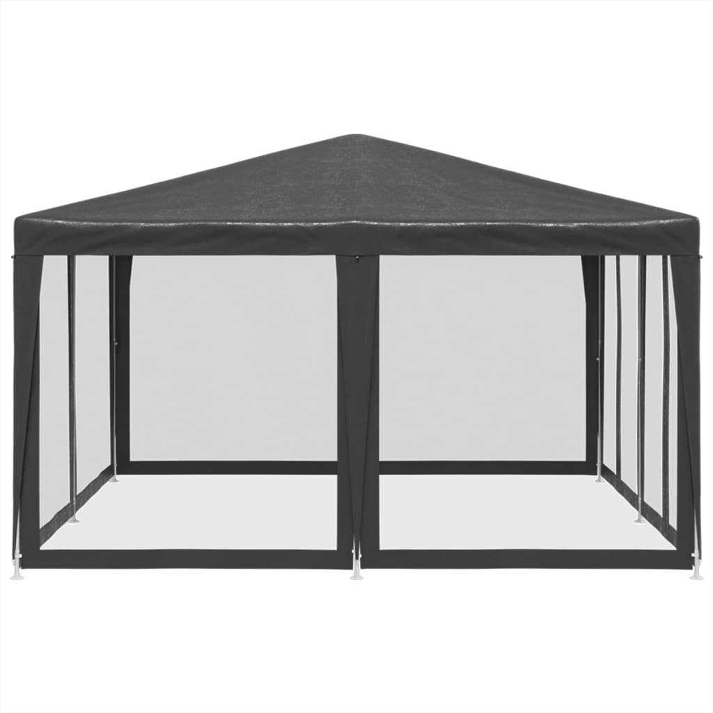 Proginė palapinė su 8 sienomis, antracito, 4x4m, HDPE Proginė palapinė su 8 sienomis, antracito, 4x4m, HDPE - Image 4