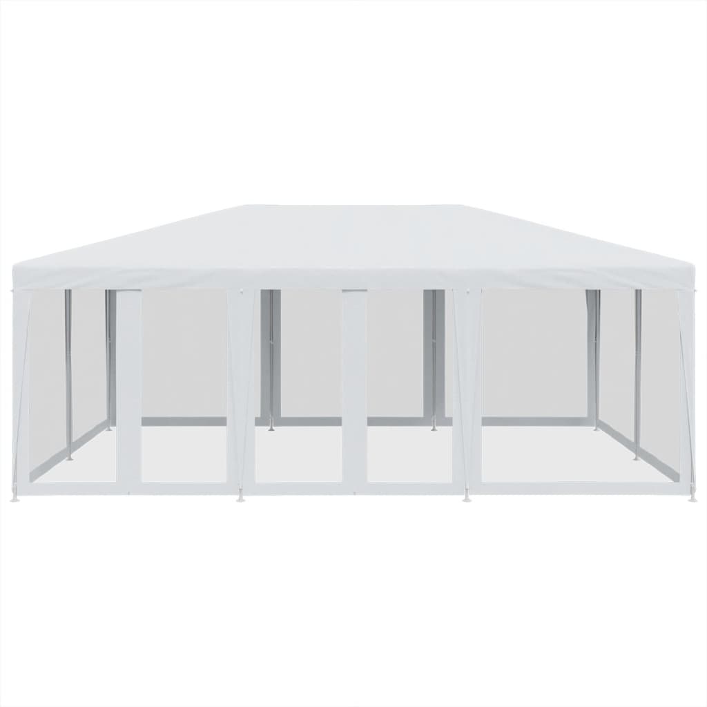 Proginė palapinė su 10 tinklinėmis sienomis, balta, 6x4m, HDPE Proginė palapinė su 10 tinklinėmis sienomis, balta, 6x4m, HDPE - Image 3