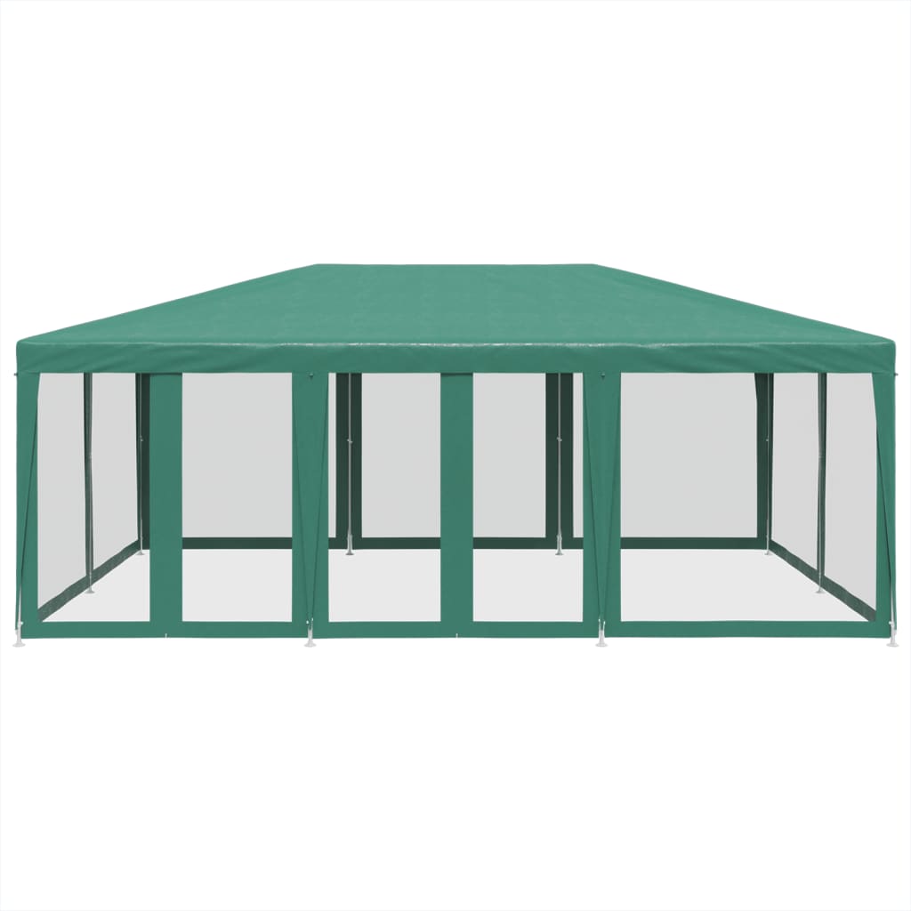Proginė palapinė su 10 tinklinėmis sienomis, žalia, 6x4m, HDPE Proginė palapinė su 10 tinklinėmis sienomis, žalia, 6x4m, HDPE - Image 3