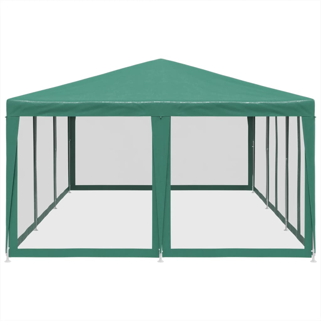 Proginė palapinė su 10 tinklinėmis sienomis, žalia, 6x4m, HDPE Proginė palapinė su 10 tinklinėmis sienomis, žalia, 6x4m, HDPE - Image 4