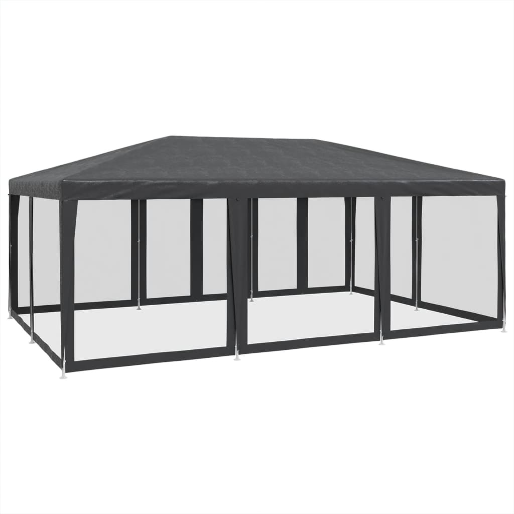 Proginė palapinė su 10 sienomis, antracito, 6x4m, HDPE Proginė palapinė su 10 sienomis, antracito, 6x4m, HDPE - Image 5