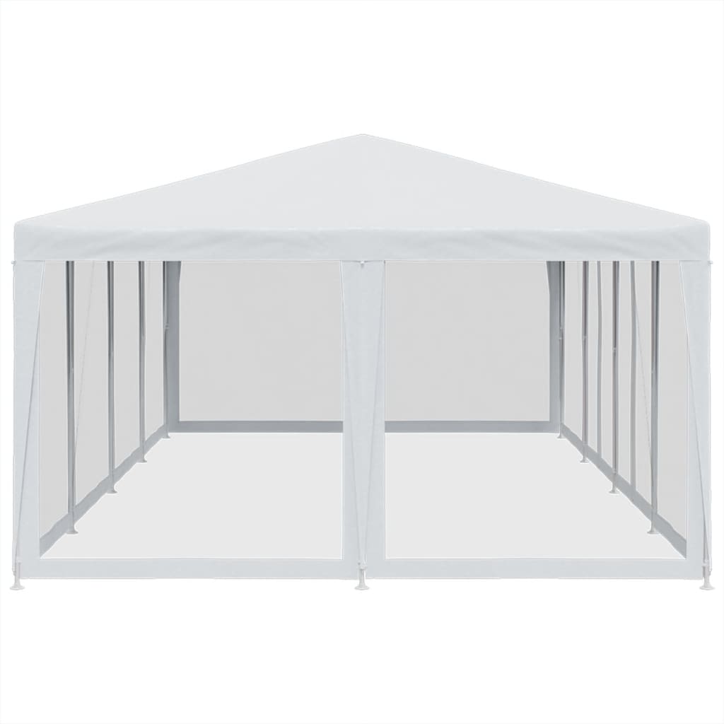 Proginė palapinė su 12 tinklinėmis sienomis, balta, 8x4m, HDPE Proginė palapinė su 12 tinklinėmis sienomis, balta, 8x4m, HDPE - Image 4