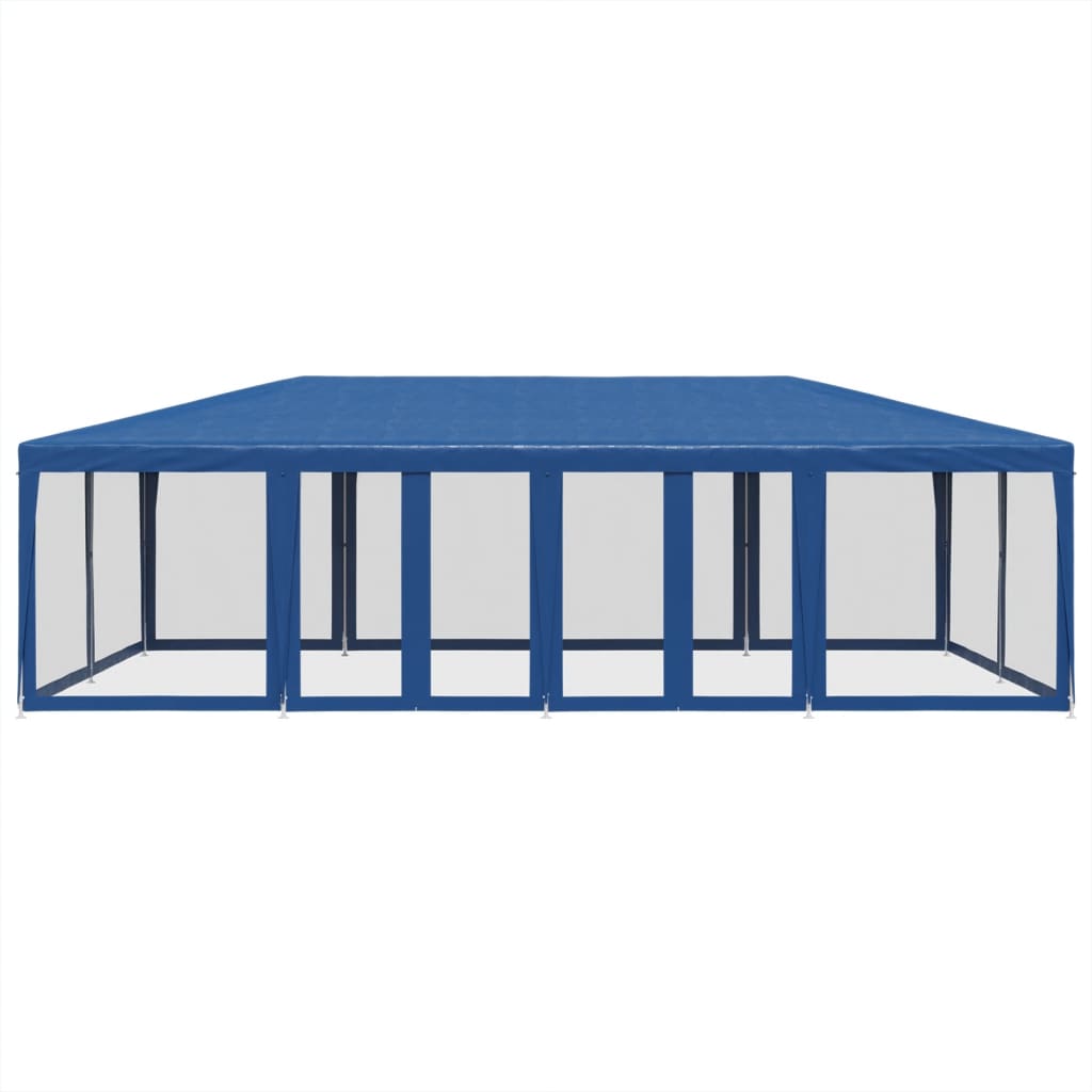 Proginė palapinė su 12 tinklinėmis sienomis, mėlyna, 8x4m, HDPE Proginė palapinė su 12 tinklinėmis sienomis, mėlyna, 8x4m, HDPE - Image 3