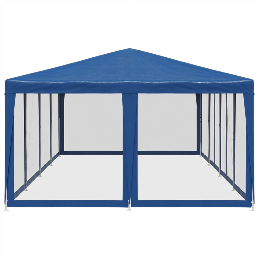 Proginė palapinė su 12 tinklinėmis sienomis, mėlyna, 8x4m, HDPE Proginė palapinė su 12 tinklinėmis sienomis, mėlyna, 8x4m, HDPE - Image 4