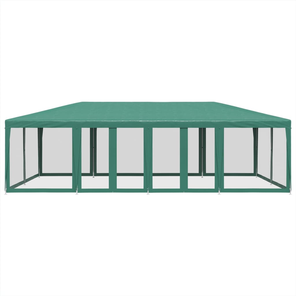 Proginė palapinė su 12 tinklinėmis sienomis, žalia, 8x4m, HDPE Proginė palapinė su 12 tinklinėmis sienomis, žalia, 8x4m, HDPE - Image 3